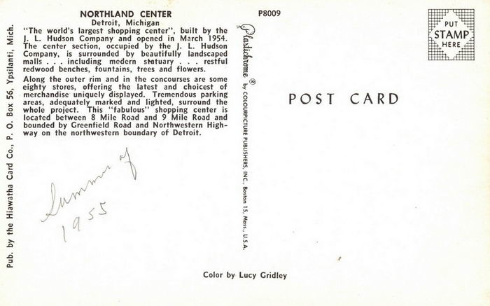 Northland Center (Northland Mall) - Old Postcard